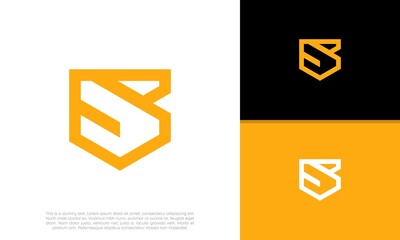 Initials S logo design. Initial Letter Logo. Innovative high tech logo template. Template label for blockchain technology.	
