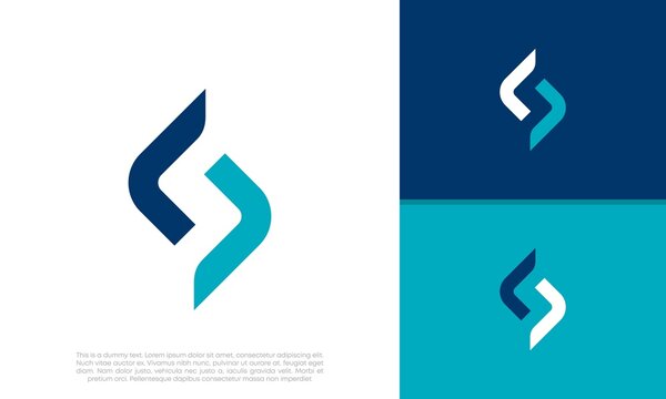 Initials S logo design. Initial Letter Logo. Innovative high tech logo template. Template label for blockchain technology.	
