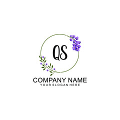 QS Initial handwriting logo vector. Hand lettering for designs