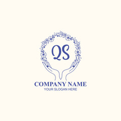 QS initial hand drawn wedding monogram logos