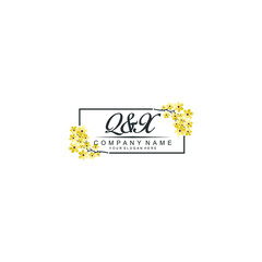 QX Initial handwriting logo vector. Hand lettering for designs