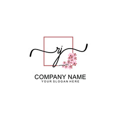 Initial RJ beauty monogram and elegant logo design  handwriting logo of initial signature