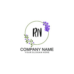 RN Initial handwriting logo vector. Hand lettering for designs