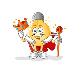 Obraz premium bulb king vector. cartoon character