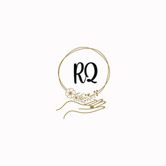 RQ initial hand drawn wedding monogram logos