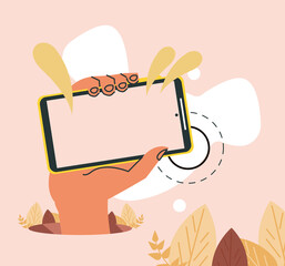 hand lifting smartphone