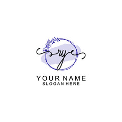 Initial RY beauty monogram and elegant logo design  handwriting logo of initial signature