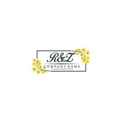 RZ Initial handwriting logo vector. Hand lettering for designs