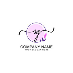 Initial SG beauty monogram and elegant logo design  handwriting logo of initial signature