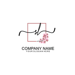 Initial SL beauty monogram and elegant logo design  handwriting logo of initial signature