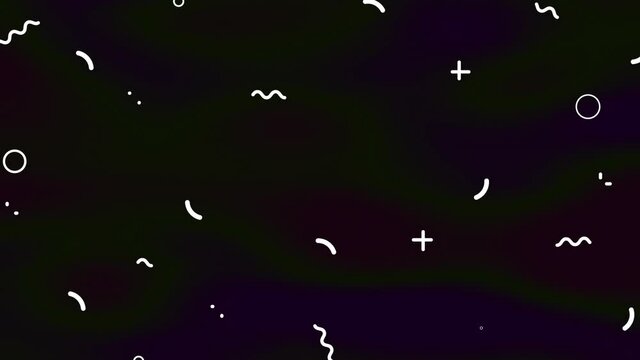 Trend flat cartoon background with shape animation. Loope.