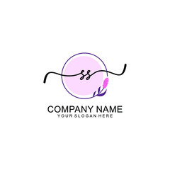 Initial SS beauty monogram and elegant logo design  handwriting logo of initial signature