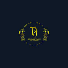 TJ initial hand drawn wedding monogram logos
