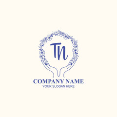 TN initial hand drawn wedding monogram logos