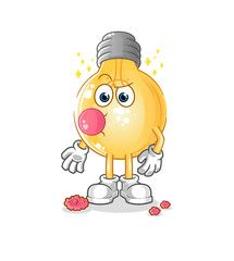 bulb chewing gum vector. cartoon character