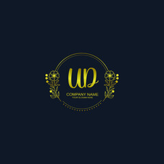 UD initial hand drawn wedding monogram logos