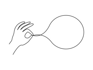 シンプルなイラスト　吹き出しをつまむ