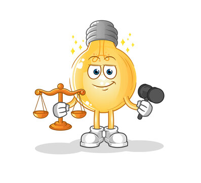 bulb lawyer cartoon. cartoon mascot vector