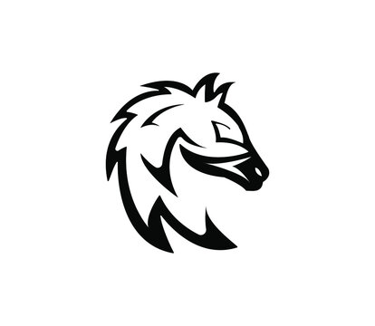 horse head concept, simple logo vector. 