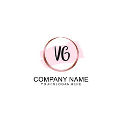 VG Initial handwriting logo vector. Hand lettering for designs