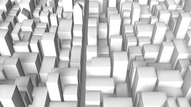 抽象的都市景観の3D映像（ループ再生）