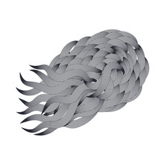 abstract doodle wavy floral shape isolated vector illustration background