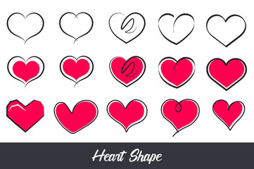 valentine love heart doodle, love icon, valentine day promotional discount sale, business offer social media post, banner, flyer & cards template design