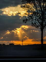 sunset over the city