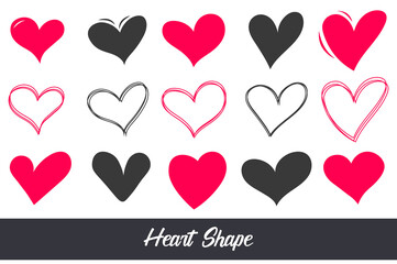 valentine love heart doodle, love icon, valentine day promotional discount sale, business offer social media post, banner, flyer & cards template design