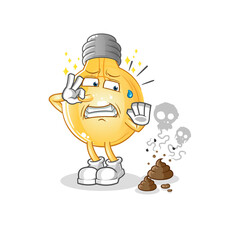 bulb with stinky waste illustration. character vector