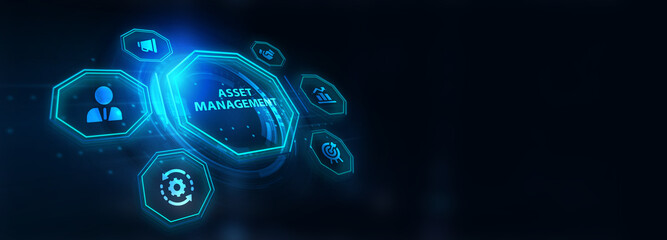 Asset management. Business, Technology, Internet and network concept.3d illustration