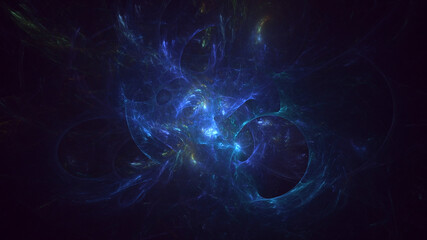 3D rendering abstract multicolor fractal light background