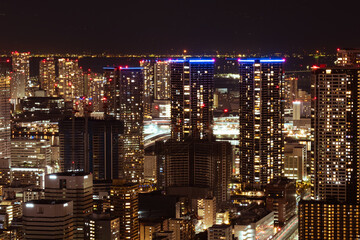 Fototapeta na wymiar 東京の都市夜景　汐留から築地方面