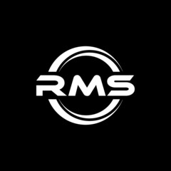 RMS letter logo design with black background in illustrator, vector logo modern alphabet font overlap style. calligraphy designs for logo, Poster, Invitation, etc.