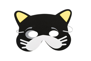 Carnival cat face mask on white background for christmas and new year