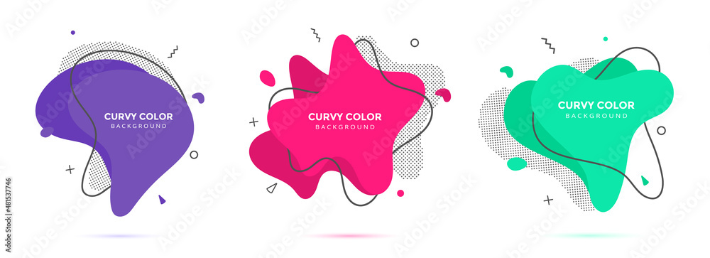 Poster modern liquid irregular amoeba blob shape abstract elements graphic flat style design fluid vector i