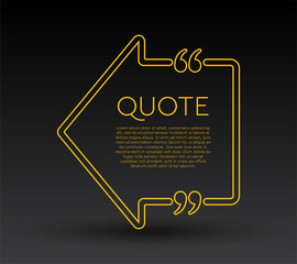 Quote speech bubble, text in brackets, frame