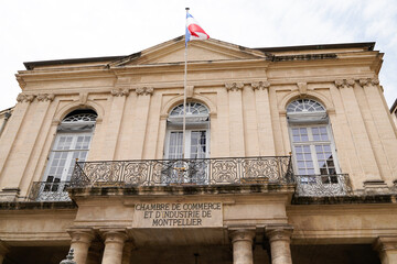 chambre de Commerce et d'Industrie CCI french business Chamber of Commerce and Industry in Montpellier city facade building - obrazy, fototapety, plakaty