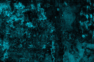 Abstract rough grunge textured surface of dark cyan color cement plaster wall for background