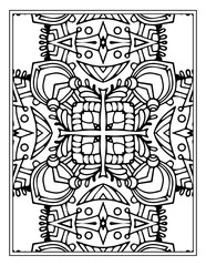 mandala line art svg cut file. coloring book kdp