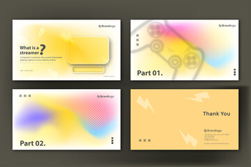 Naklejka premium presentation template about editable text streamer