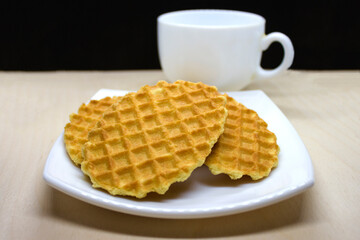 Belgian waffles with a cup