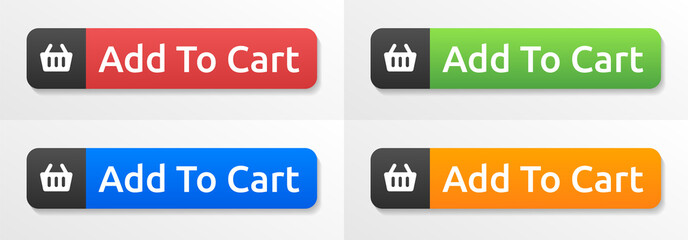 Add to cart button icon. Online shopping icon. Vector illustration.