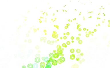 Light Green, Yellow vector background with spots.