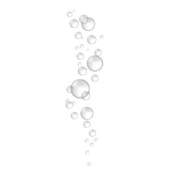 Underwater hissing air bubbles. Carbonated drink. Vector illustration.