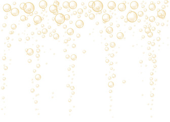 Underwater hissing air bubbles. Carbonated drink. Vector illustration.