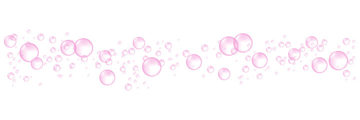 Underwater hissing air bubbles. Carbonated drink. Vector illustration.