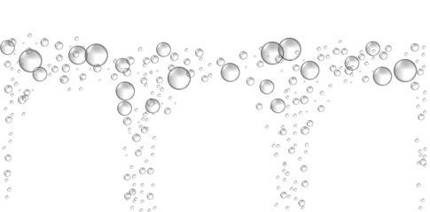 Underwater hissing air bubbles. Carbonated drink. Vector illustration.