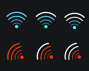 Wi-Fi internet icon. Vector wi fi wlan access, wireless wifi hotspot signal sign