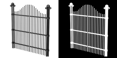 3D rendering illustration of an iron gate